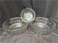 RIBBED SERVING GLASS BOWLS