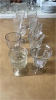 Ten Assorted Clear Glasses