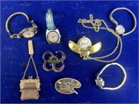 Costume jewelry,  ladies watches the brooch with