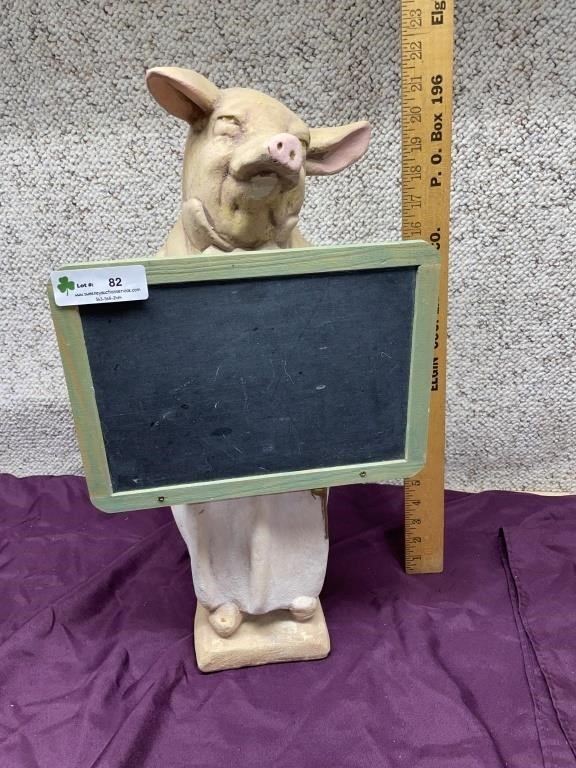 Pig Holding Chalkboard