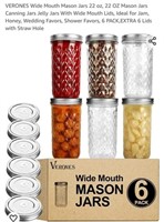 MSRP $27 WIde Mouth Mason Jars with Srraw Hole