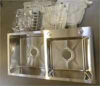 Double Bowl Kitchen Sink 32.3x17