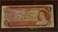 1974 CANADIAN $2.00 DOLLAR NOTE ARD0750343