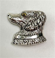 Large Solid Sterling Dog Pin/Brooch 10 Grams