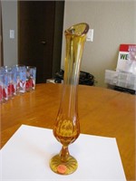 Vintage 11" Amber Vase