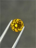1.65 carats Round  shape natural Yellow Citrine