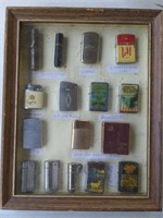 Lighter Collection: (16)Lighters in Display Case