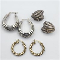Sterling Pierced Earrings 21.9g Tw