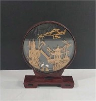 Vintage Japanese/Chinese Carved Cork Art 3D