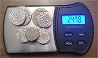 (7) Silver Indian Coins, nearly 2 ozt Silver Total