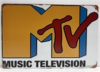 Music Television Logo Metal Sign 8" x 12"