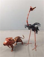 2x The Painted Metal Art Animals