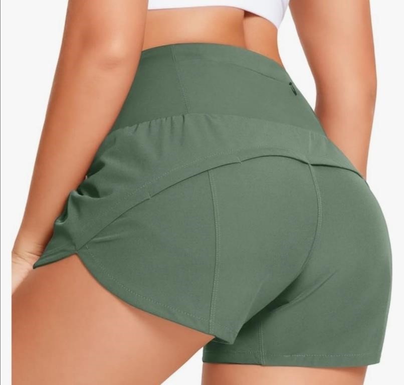 New (Size L) Women's High Waisted Running Shorts