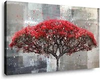 RED TREE OF LIFE CANVAS 24"X48"