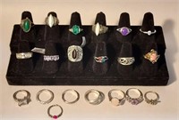 20 pc Sterling 925 Ring Lot Jewelry 78.1g