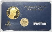 John F. Kennedy Pres Leadership Gold Plated Medal