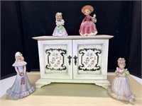 Vintage Jewelry Chest with Figurines