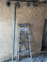 One step ladder and wheels