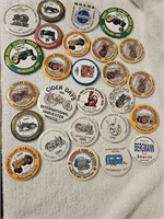 Lot of 26 Button Pins, Mostly Tractor Theme