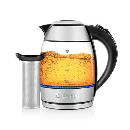 Chefman Fast Boiling 1.8L Electric Glass Kettle  R