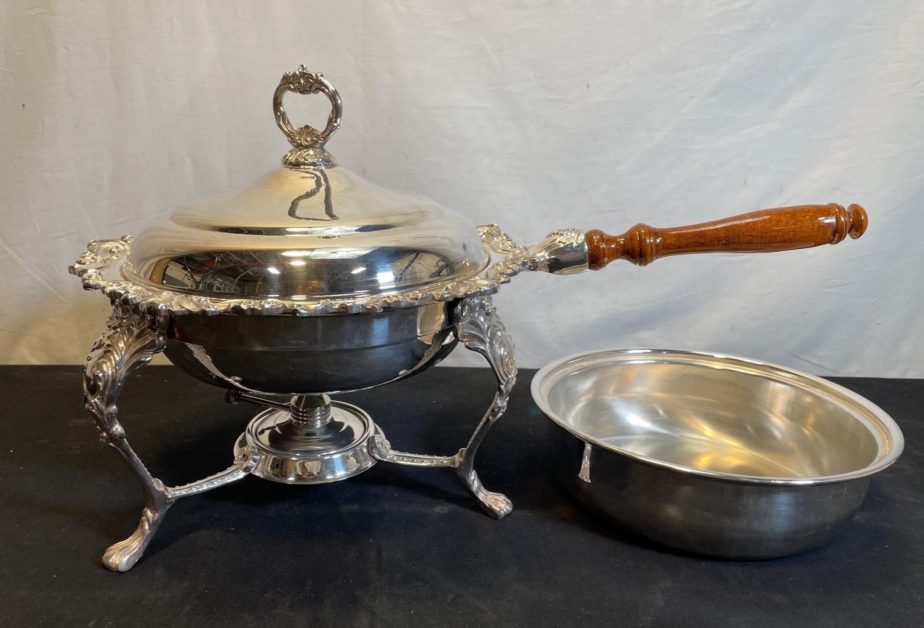 Vintage Sheridan Silver Plated Chafing Dish