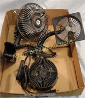 3 small electric fans