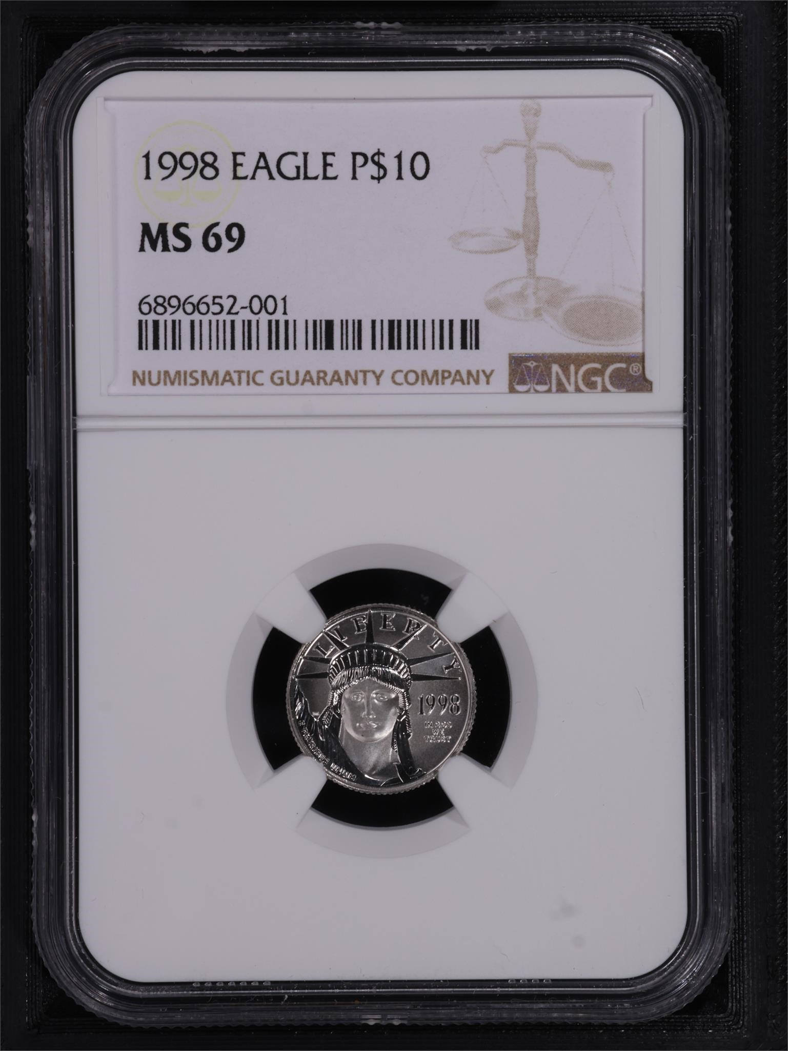 1998 P$10 Eagle NGC MS69 Platinum Coin