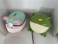 pig and frog coin bank