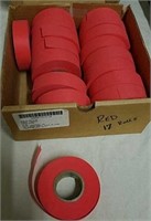 Box of red ribbon flagging rolls
