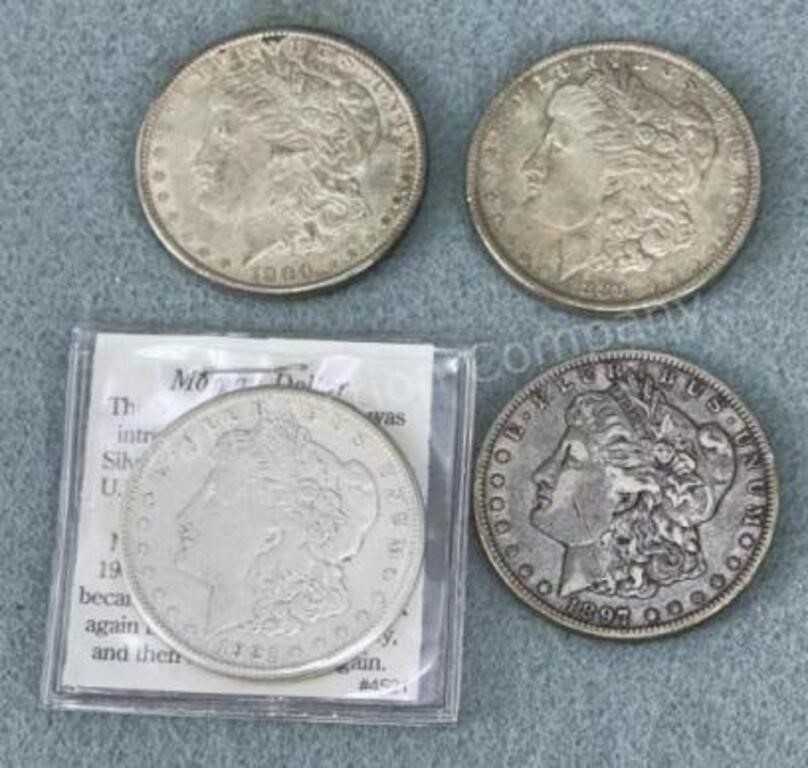 4x  -  Morgan Silver Coins, See Photos for Date