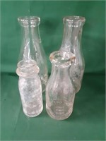 (4) Milk Bottles