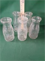 (5) Milk Half Pint Bottles