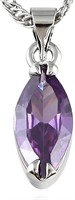 18k Gold-pl. Marquise Cut 2.50ct Amethyst Necklace