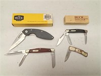 (4Pcs.) ASSORTED BUCK FOLDING KNIVES