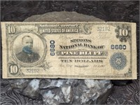 1903 Simmons Nat'l Bank of Pine Bluff Ark $10 Note