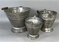 Fine graduated set of tin child's size milk