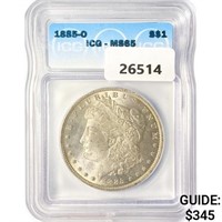 1885-O Morgan Silver Dollar ICG MS65