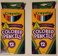 Crayola 12 pk non toxic colored pencils x2