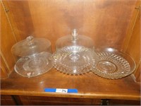Cake Plates and Large Serving Bowl lot of 3