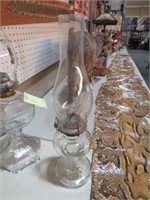 ANTIQUE HOBNAIL CLEAR GLASS OIL LAMP