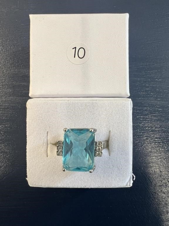 Swiss Blue Topaz Sz 8.5 U230