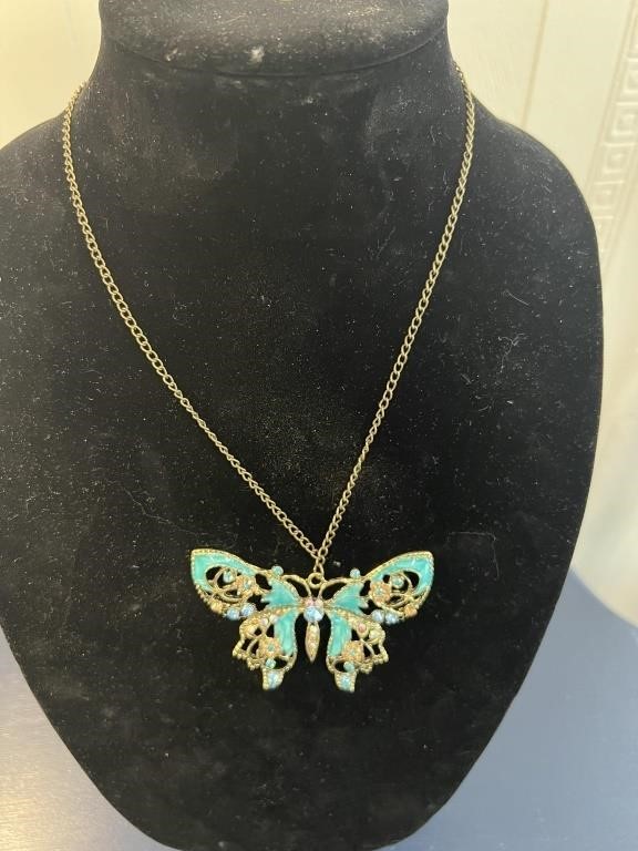 Jeweled Butterfly on 24" Chain U230