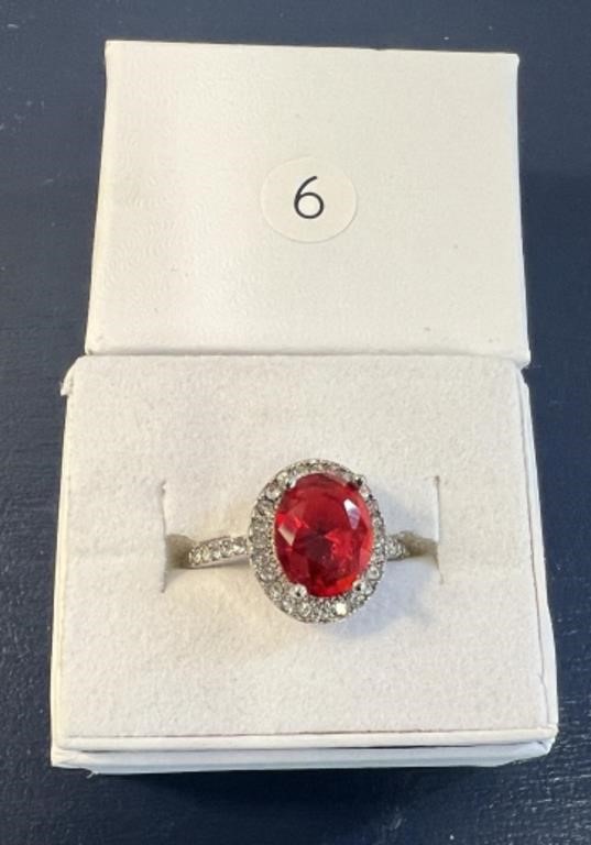 Oval Mahaleo Ruby Pinkie Ring Sz 6 U230