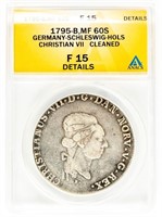 Coin 1796-B 60 Schilling Silver Coin- ANACS-F15