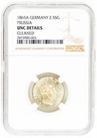 Coin 1865-A German 2.5 SG-NGC Unc Details
