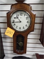 Elgin wall clock with pendulum, 27in