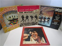 3 BEATLES ALBUMS & 1 ELVIS RECORD