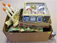 Box of Vintage Xmas & Fall Decorations