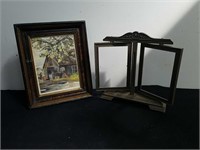 8.5x 10.5-in vintage picture and picture frame