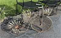 Vintage Wrought Iron Tricycle Flower Planter